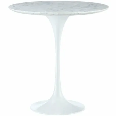 Modway Lippa Round Marble Top End Table In White • $212.99
