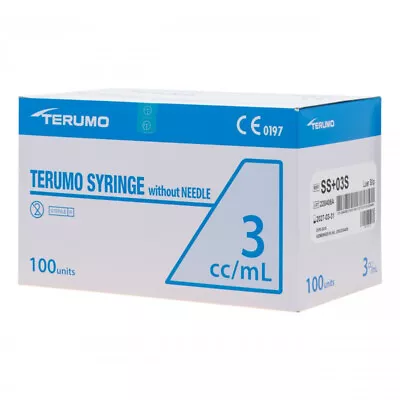 Terumo Luer Slip Tip Disposable Sterile Syringe 3ml/cc 100 Units Box • $24.95