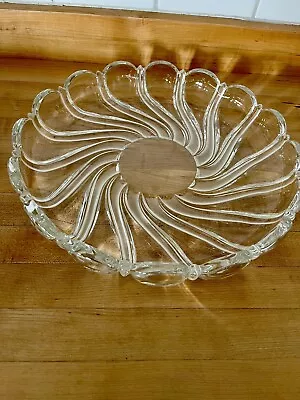 MIKASA Crystal Peppermint Frost Swirl 13 1/4 Inch Platter / Plate • $12