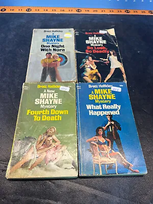 Lot Of 4 Brett Halliday MIKE SHAYNE Dell Vintage Paperbacks Lot A • $13.16