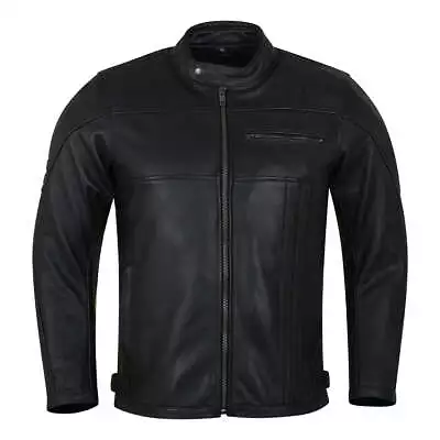 Vance Leathers' Men's Commuter Cafe Racer Motorcycle Leather Jacket With Armor • $152.95