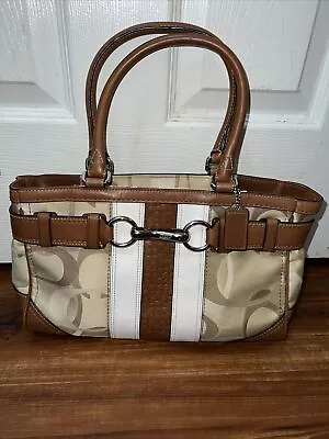 Coach F13337 Hampton Optic Signature Stripe Satchel • $75