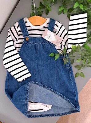 £5.50 • Buy Baby Girl 12-18 Months BNWT M&s Denim Dress Set