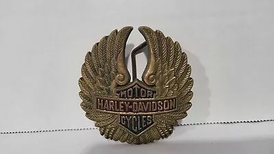 Exquisite Vintage Harley Davidson Emblem Raised Wings Belt Buckle Solid Brass • $45.99