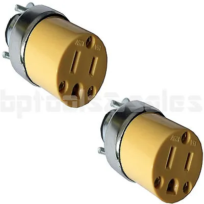 $7.99 • Buy 2pc Female Extension Cord Replacement Electrical Plugs 15AMP 125V End