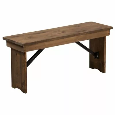 Flash Furniture 40 X12  Folding Farm Bench In Antique Rustic • $166.99