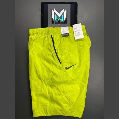 Nike Tech Pack Woven Crinkle Shorts Volt Sz Small CJ5188-308 • $25.50