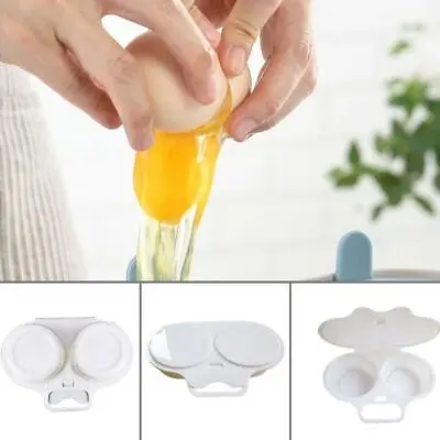 Microwave Double Cup Egg Cooker Steamer Perfect Eggs Cookware -UK • £2.18