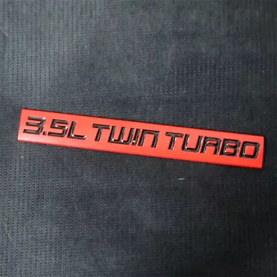 1x Matte 3.5L TWIN TURBO Red Metal Badge Emblem Decal Sticker 3D Racing V6 Motor • $9.98