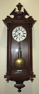 Antique Austrian One Weight Vienna Wall Clock 8-Day Timepiece • $550