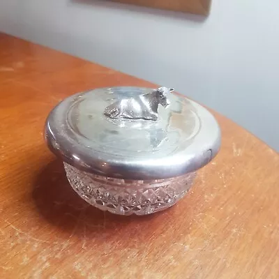 £29.99 • Buy Antique Cow Butter Dish Silver Plated & Glass