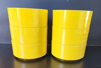 6 HELLER Bowls Massimo Vignelli Italian Designer Melamine Yellow 60s Mid Century • $49