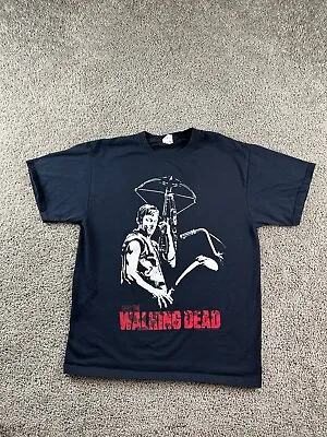The Walking Dead Shirt Mens Large Black White Daryl Dixon Rick Horror Casual • $12.59