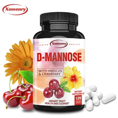 D-Mannose 1400mg - With Hibiscus & Cranberry - Urinary Tract Cleanse Supplements • £7.62