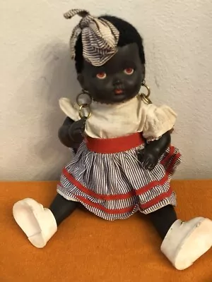VINTAGE Pallitoy Black Saucy Walker Doll W Red Sleepy Eyes - Celluloid - 40 Cm • $70