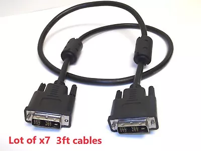 LOT Of 7 DVI Cable 3FT COPARTNER E119932 AWM 20276 80C 30VVW-1 Digital/analog • $11.95