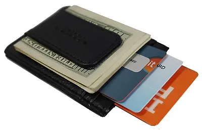 Mens Leather Money Clip Slim Front Pocket Wallet Magnetic ID Credit Card Holder • $10.33