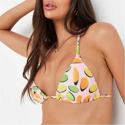 Missguided Circle Print Triangle Bikini Top • £8