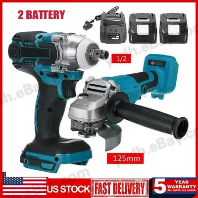 125mm For Makita Brushless Driver Impact Wrench Angle Grinder Set With 2 Battery • $84.99