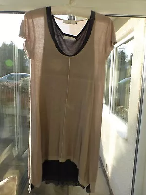£11.99 • Buy Miss Captain Tortue Trend Beige & Black Layering Dress Size T2 M Uk 12