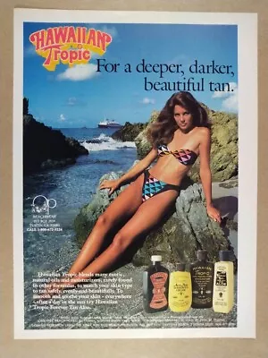 1984 Hawaiian Tropic Tanning Lotion Miss Winner Photo Vintage Print Ad • $9.99