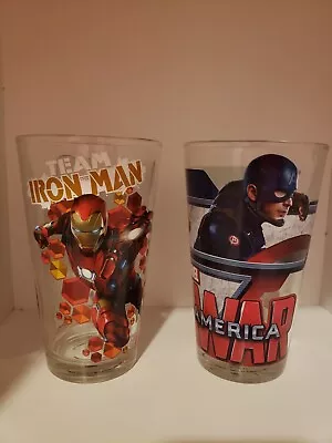 MARVEL Captain America:  Iron Man Civil War Glass Cup Set 2 • $0.99