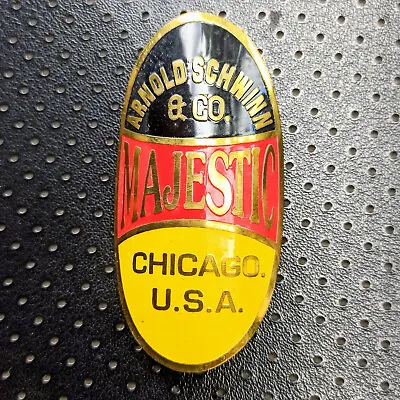 Vintage Classic Bicycle Arnold Schwinn Majestic Head Tube Emblem Badge • $45