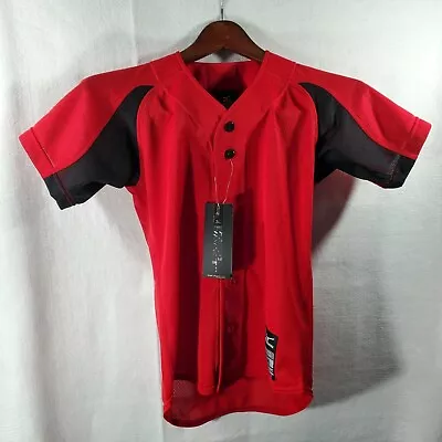 Mizuno Jersey Boys YM Performance Short Sleeves Button Baseball Red Youth's  • $19.97