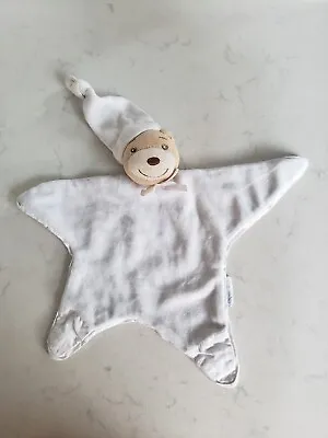 Kaloo Teddy Bear White Blue Star Blankie Comforter • £25
