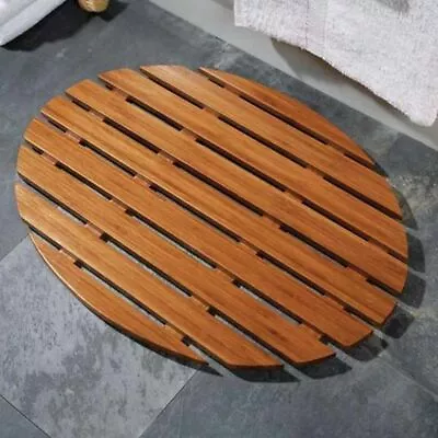 £19.95 • Buy Oval Wooden Duckboard Natural Wood Bathroom Bath Shower Anti Slip Mat Duck Board