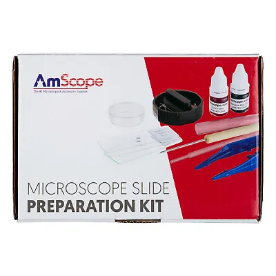 AMSCOPE Microscope Slide Preparation Kit With Microtome Slides Stains • $30.99