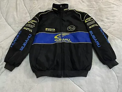 Adults F1 Team Racing Subaru Embroidery Jacket Top Cotton Padded Black • £45