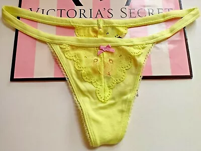 $14.99 • Buy VICTORIA' SECRET Yellow Cotton V-String Thong Panty S M L Sexy VS NWT