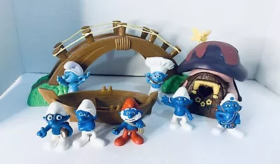 Smurfette Smurfs Vintage 1978 Mushroom House Smurf Cottage W/butterfly • $59.99