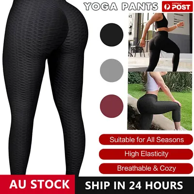 $11 • Buy Womens Yoga Pants Push Up Leggings Anti Cellulite Butt Lift Sports Gym Fitness