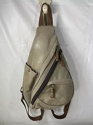 KL928 Canvas Sling Bag Backpack Shoulder Army Green • $18.70