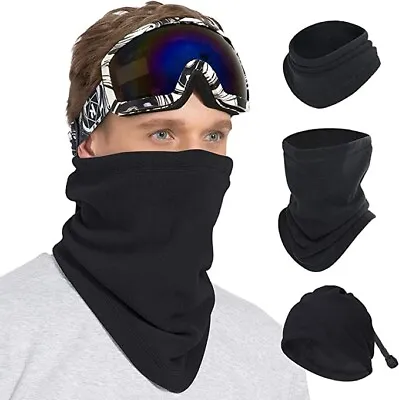 £3.59 • Buy Neck Warmer Fleece Black Cycling Winter Adults Snood Mask Scarf Tube Face Unisex
