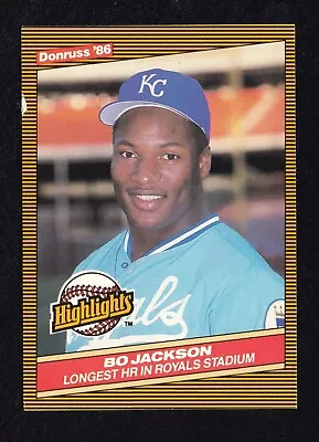 1986 DONRUSS BO JACKSON HIGHLIGHTS ROOKIE #43 ROYALS SHARP  RC LONGEST HR Read • $3