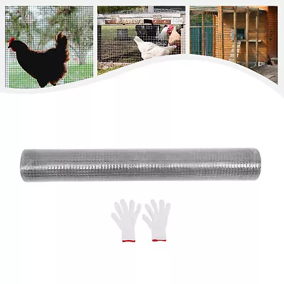 48in X 100ft 1/2  Hardware Cloth Galvanized Wire Welded Mesh Fence Roll+Gloves • $108.30