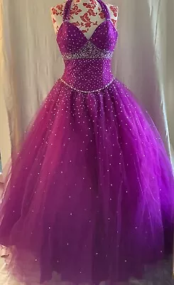 Mori Lee Full Size  Ballgown Ball Gown Prom Evening Prom Dress Size UK 9/10 • $49.27