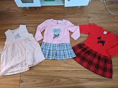 Ollie's Place Dresses Cat Tartan Scottish Sequin Heart. 12-18 Months  • £3