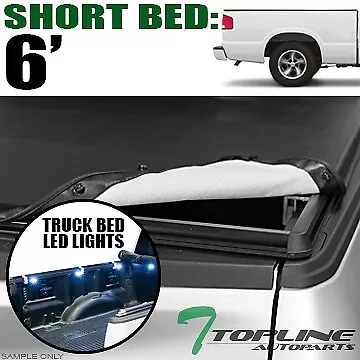 Topline For 1982-1993 Chevy S10/S15 6' Bed Hidden Snap Tonneau Cover+LED Lights • $155