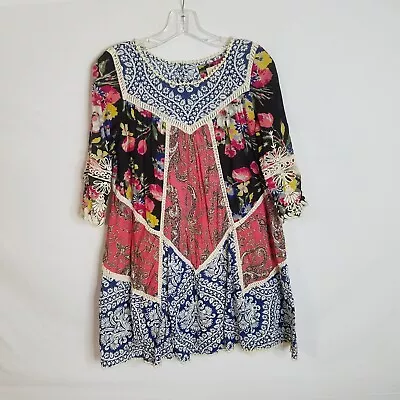 Anthropologie Vanessa Virginia Womens Paisley Floral Tunic Shirt Dress Sz 0 XS • $24.99