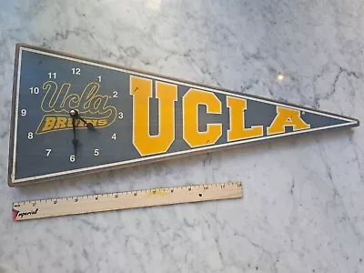 UCLA BRUINS Wood Pennant Clock 19  Great Working Condition • $24