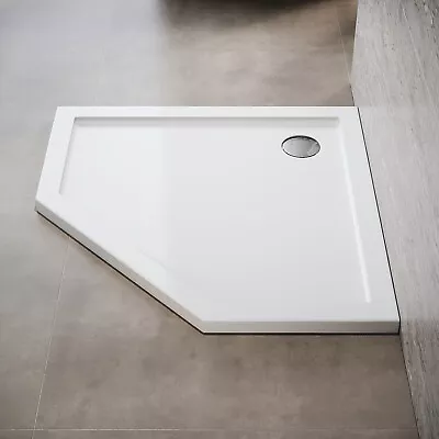 £112.99 • Buy Pentagonal Shower Enclosure Tray Slimline Stone Resin For Wet Room Cubicle Door