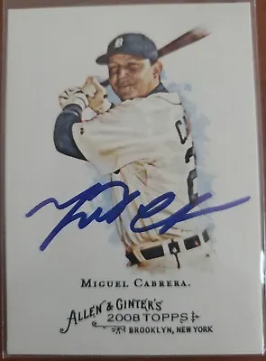 Miguel Cabrera Signed 2008 Topps Allen And Ginters Detroit Tigers Autograph • $74.99