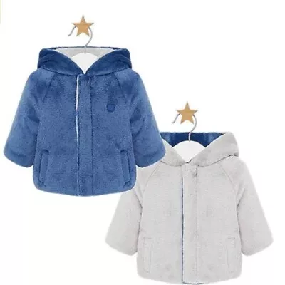 NWT Mayoral Reversible Coat Jacket Blue Gray Hooded 6 - 9 Months • $25.20