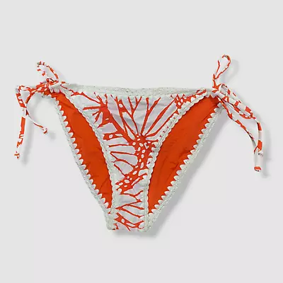 $125 Milly Cabana Women's Orange String Bikini Bottom Swimwear Size Medium • $40.38