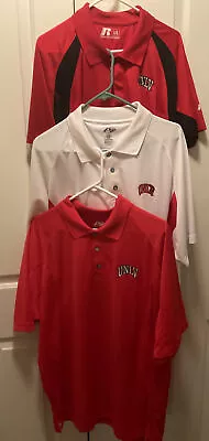 VTG Lot Of 3 Name Brand Mens Golf Polos “UNLV - University Las Vegas” Size L EUC • $18.39