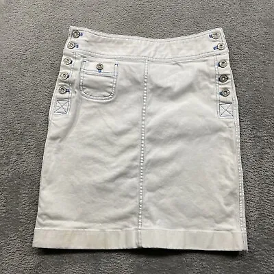 Lauren Jeans Co. Premium Skirt Women's 4 White Denim A-Line Stretch Pockets • $11.24